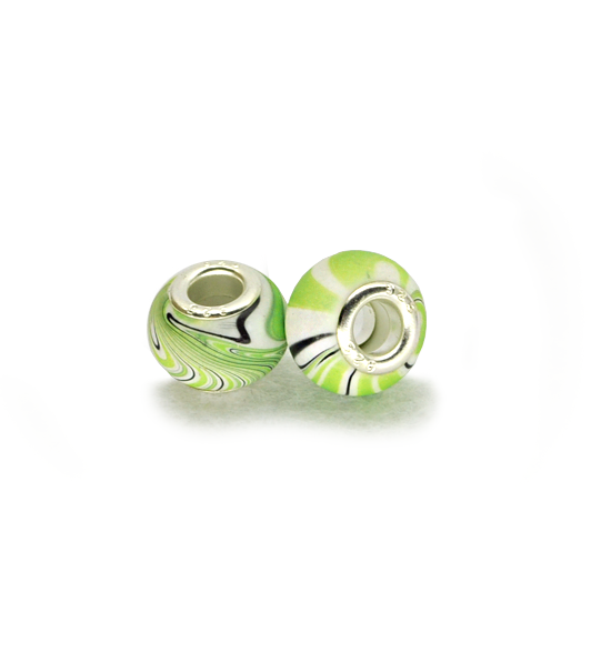 Perla ciambella vortice (2 pezzi) 14x10 cm - Verde - Clicca l'immagine per chiudere